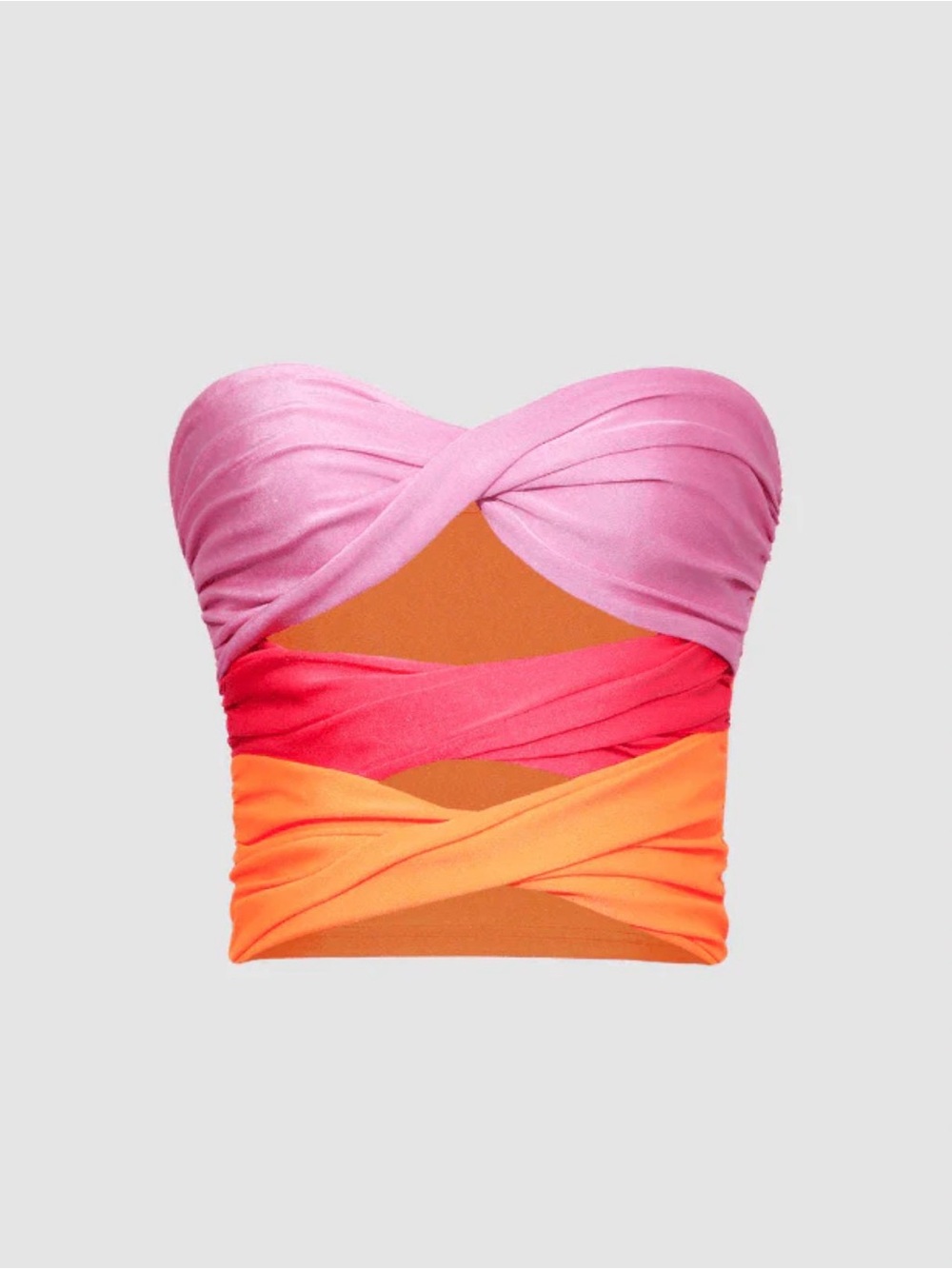 MICAS Twist Bandeau Tube Top - Pink, Orange, Purple